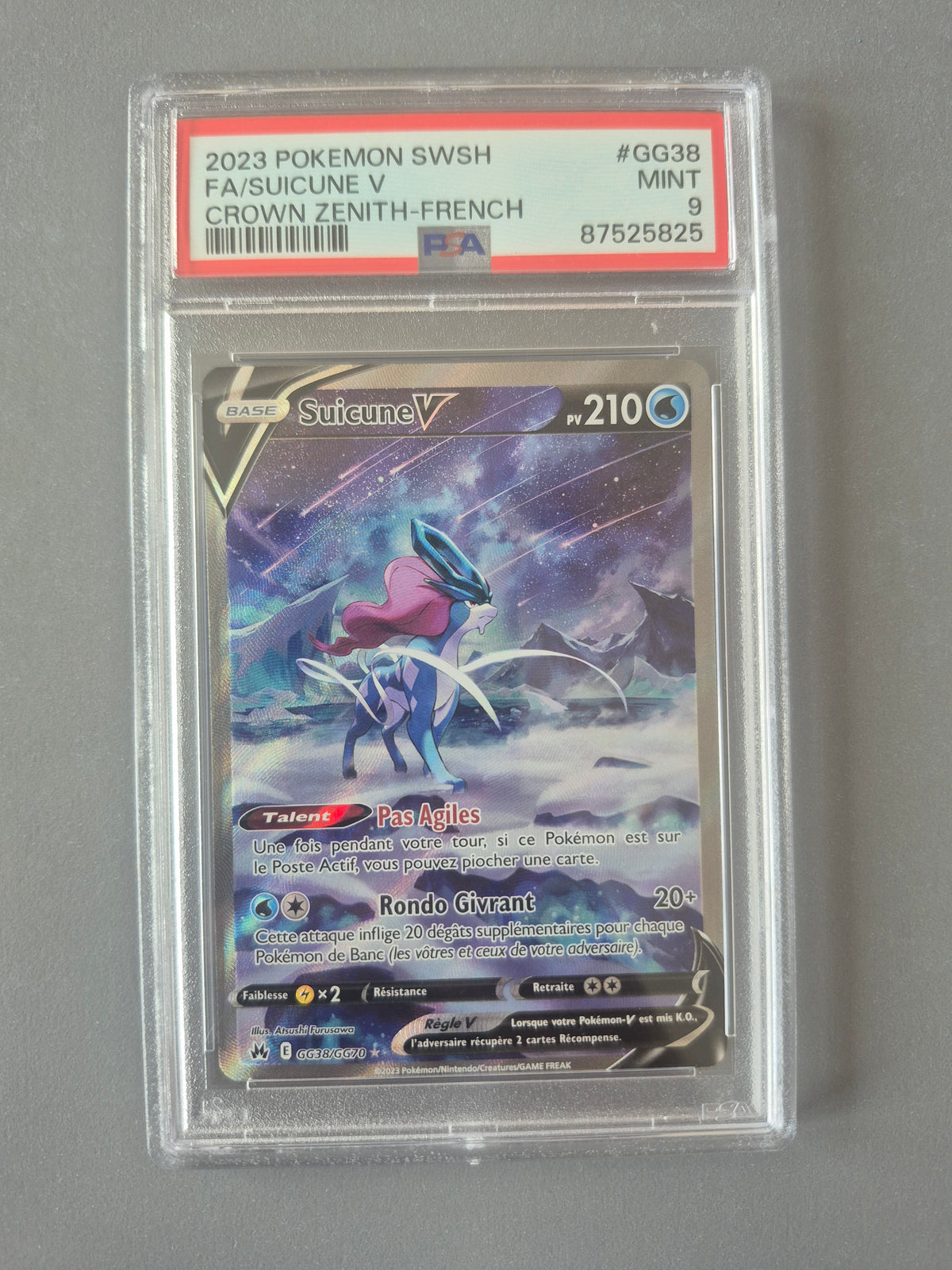 Carte Pokémon Suicune V GG38/GG70 – PSA 9
