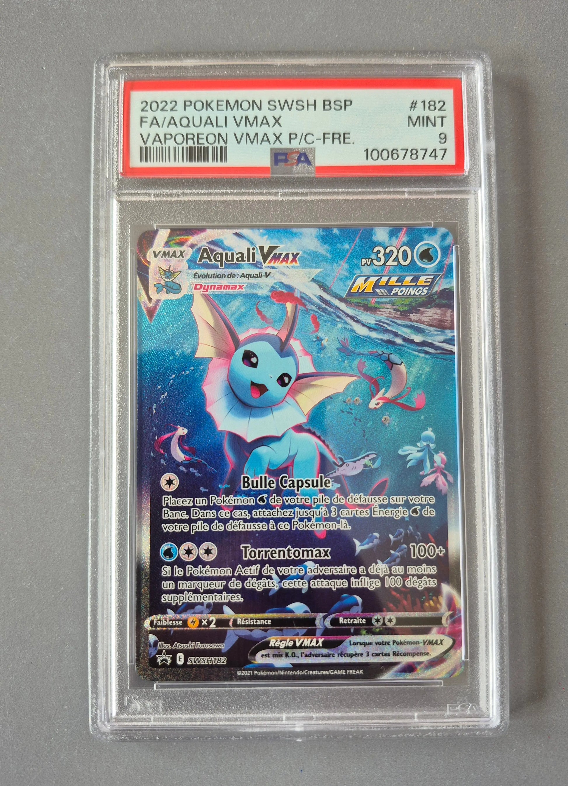 Pokémon – Aquali VMAX SWSH182 - PSA 9 The Pokémon Compagny