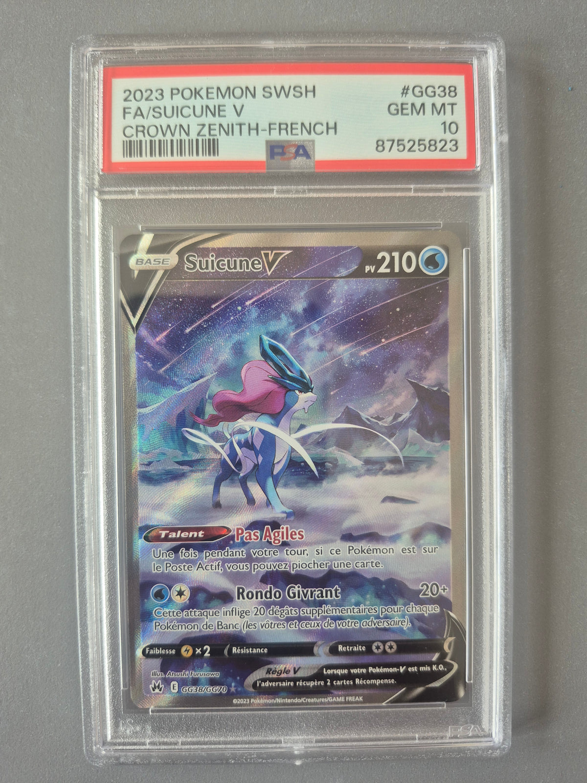 Carte Pokémon Suicune V GG38/GG70 – PSA 10